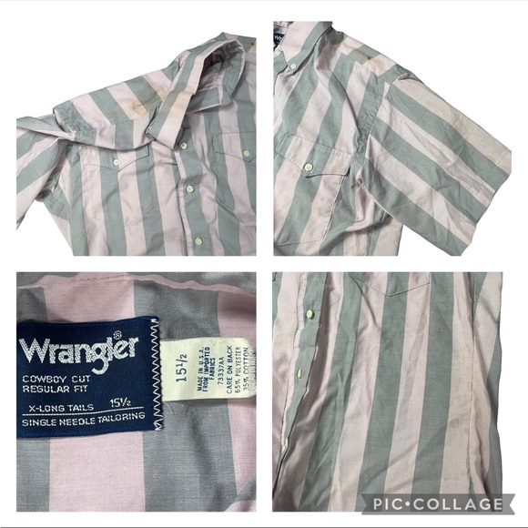 Vintage men’s button down western short sleeve 5 shirt bundle / crafting fabric - Picture 16 of 16